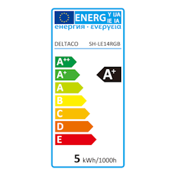 DELTACO Smart LED-lampa E14 RGB – WiFi, Dimbar & Röststyrd