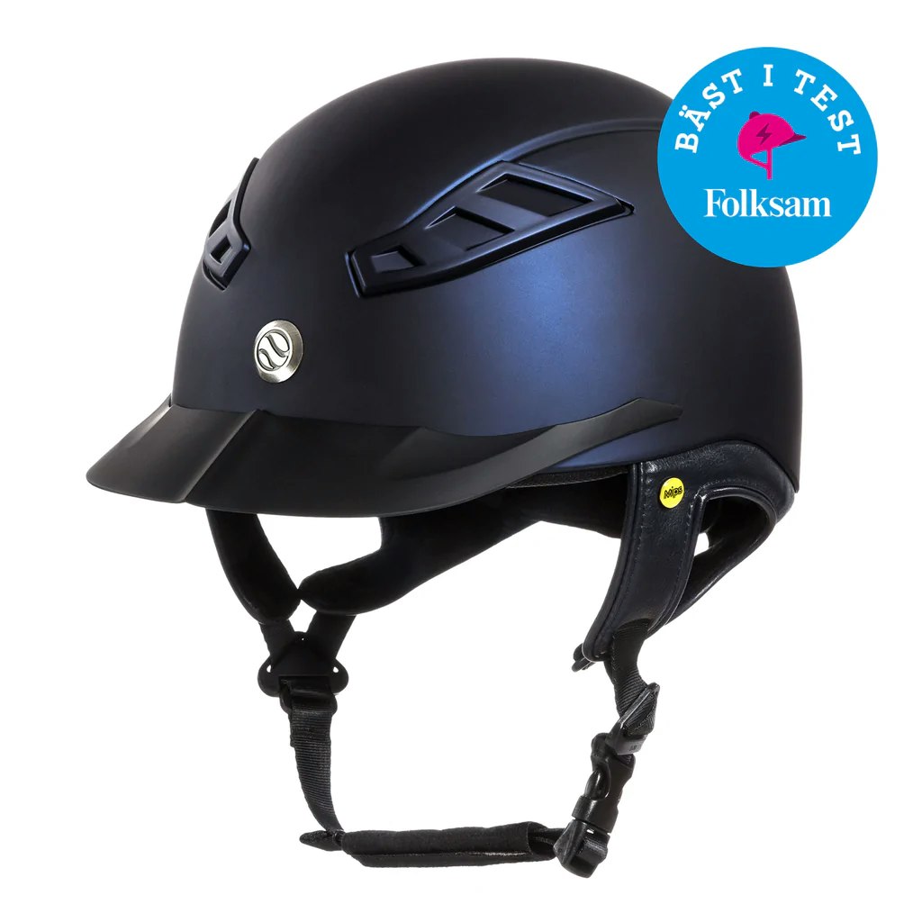 Ridhjälm EQ3 Lynx Smooth top, Blå. Testvinnande ridhjälm med Mips®.