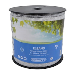SWEDGUARD Elband Pro+ 20 mm vit/svart 200 m 5x0,25