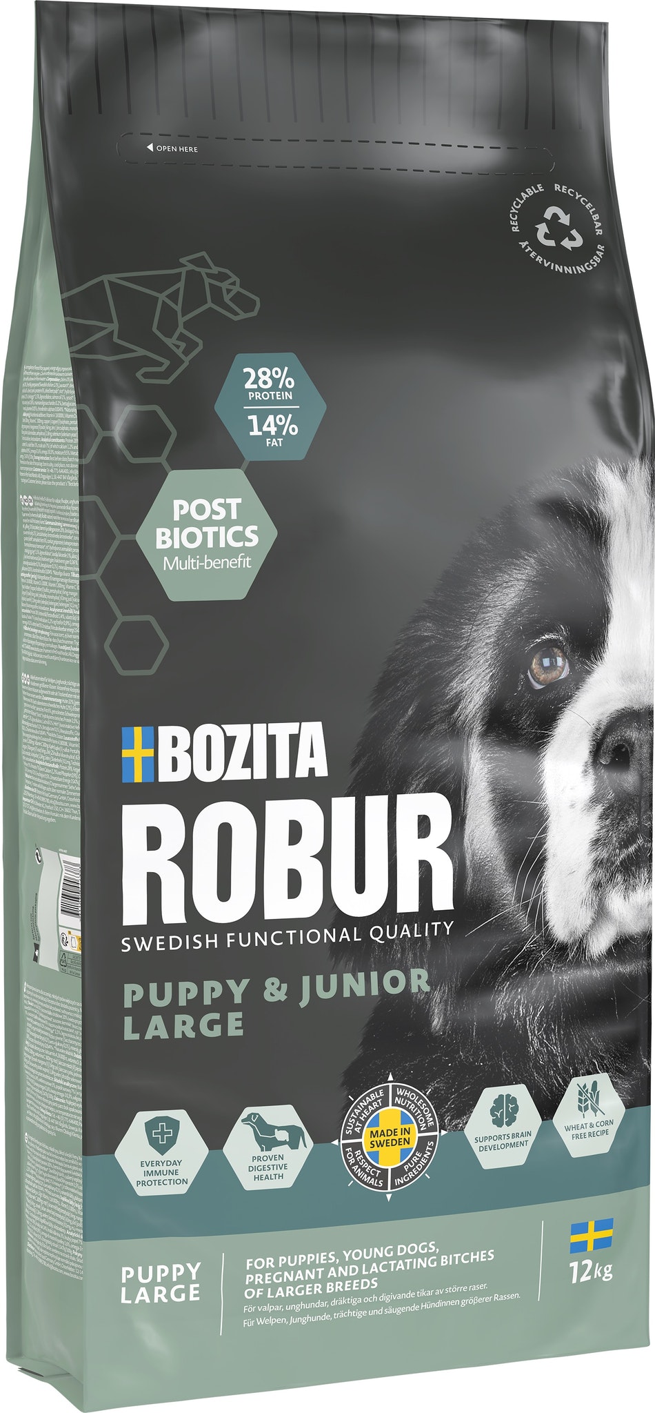 Bozita Robur Puppy & Junior L Torrfoder för hund 12kg