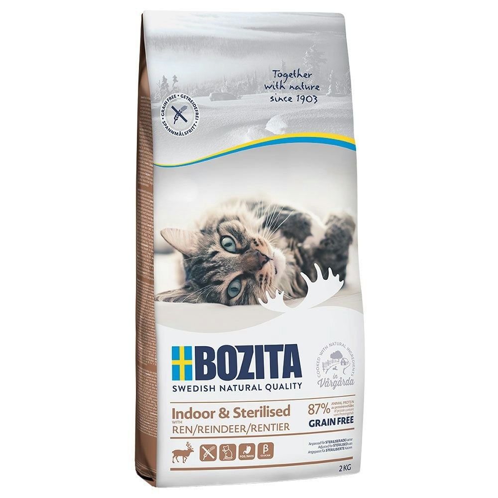 Bozita Indoor & Sterilised Reindeer Grain Free Kattmat 2kg
