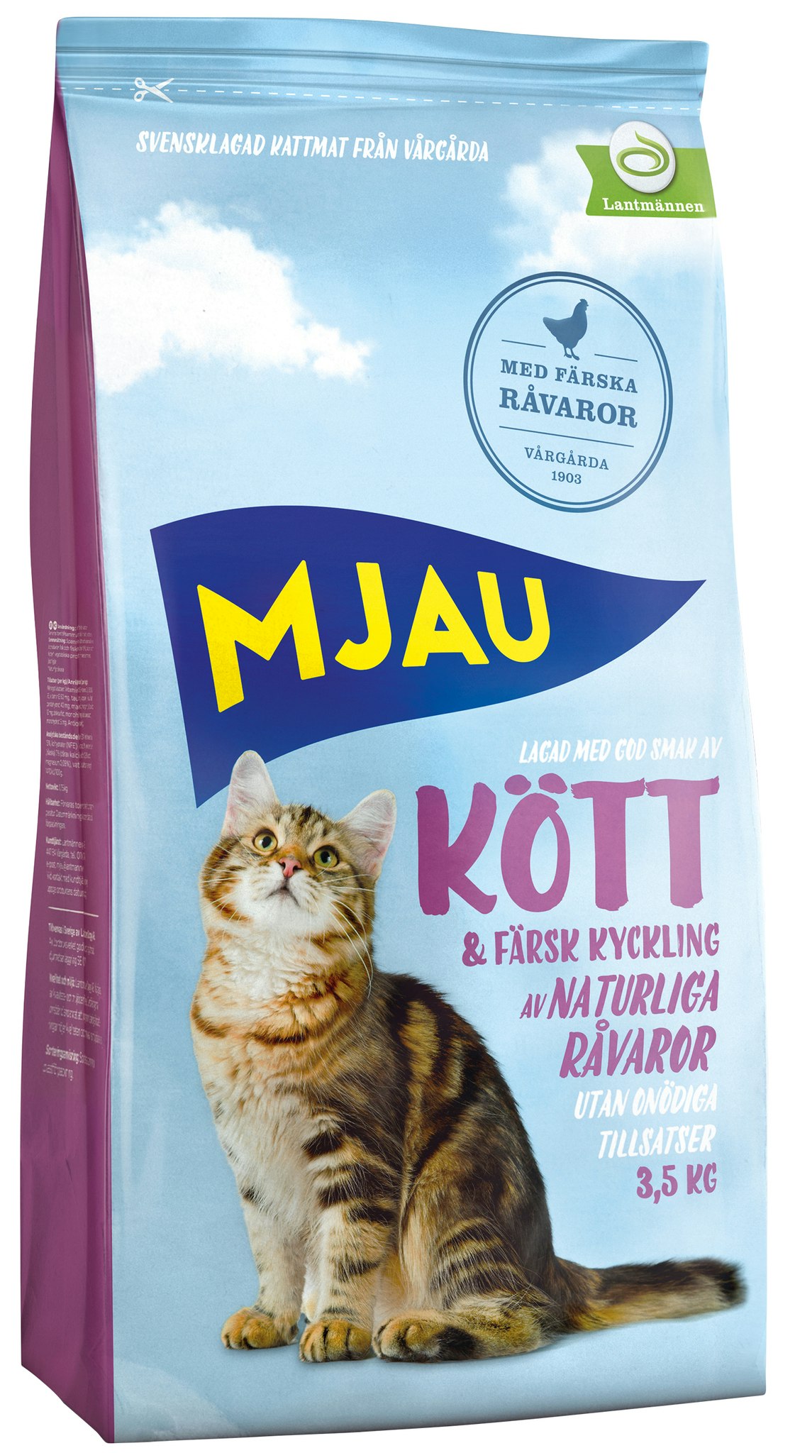 Mjau Torrfoder för katt med Kött & Kyckling 3,5kg