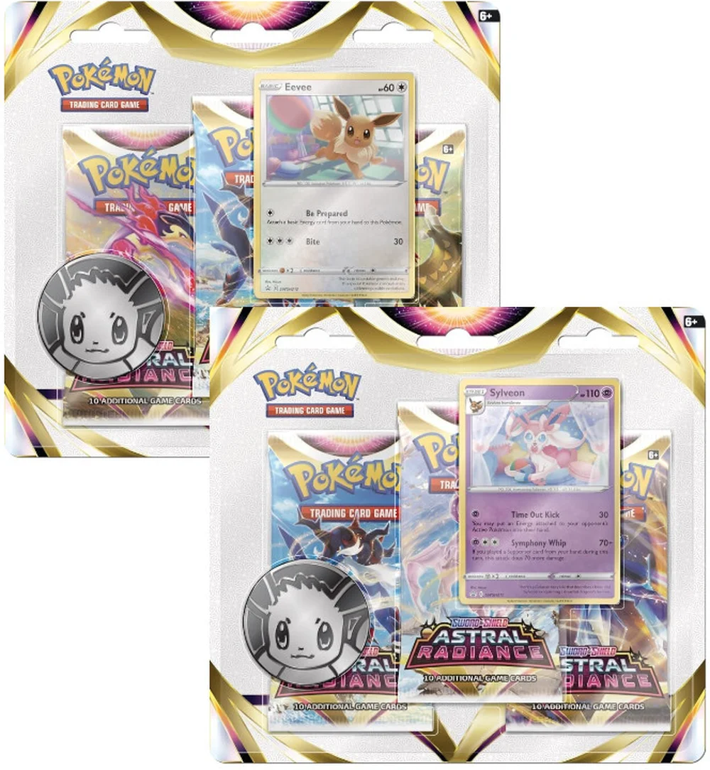 Pokemon Sword & Shield 10: Astral Radiance, 3-pack blister, Eevee / Sylveon