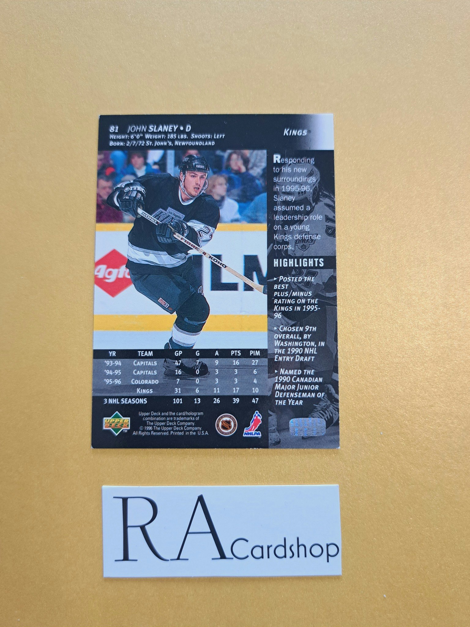 John Slaney 96-97 Upper Deck #81 NHL Hockey