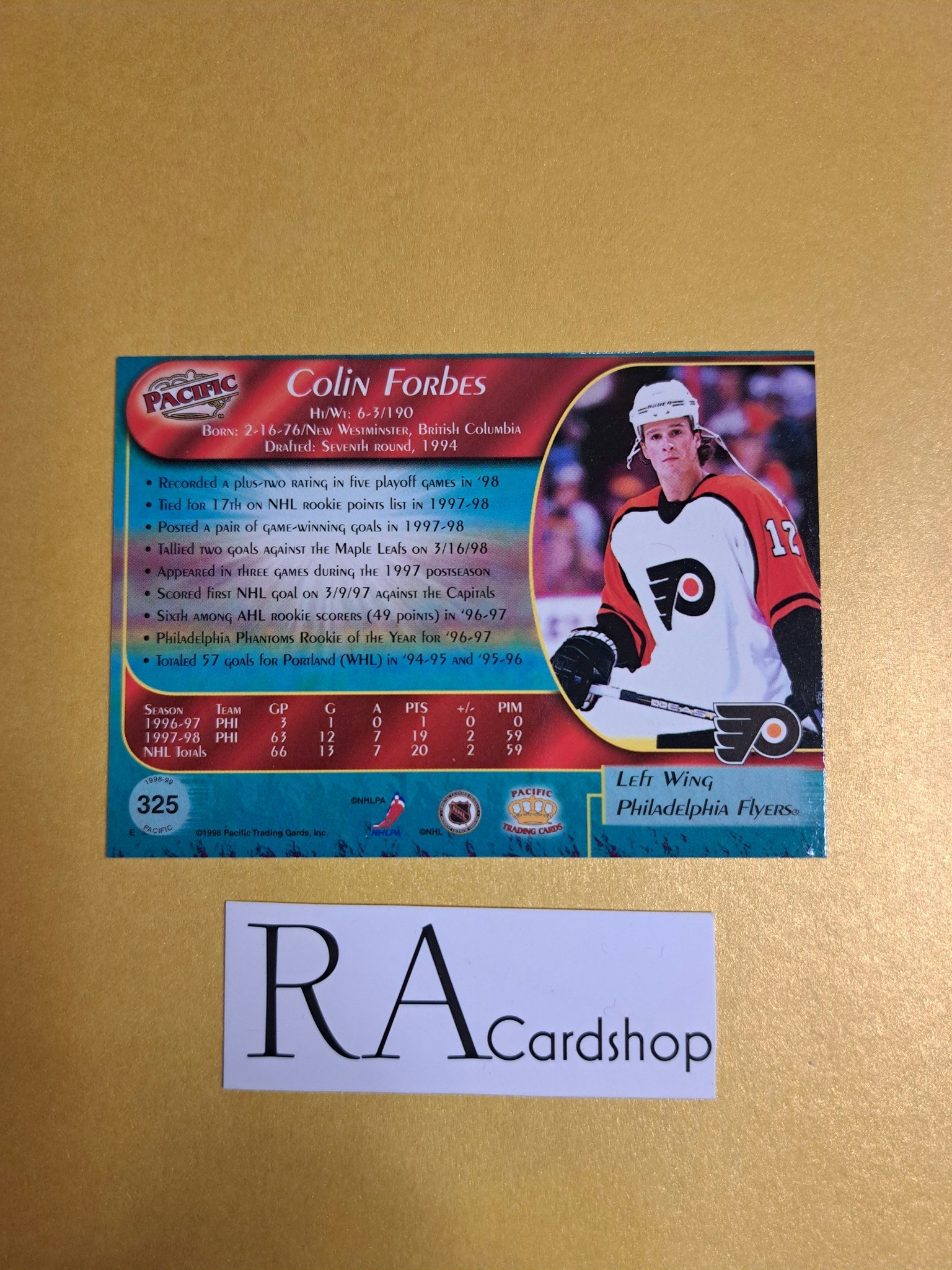 Colin Forbes 98-99 Pacific #325 NHL Hockey
