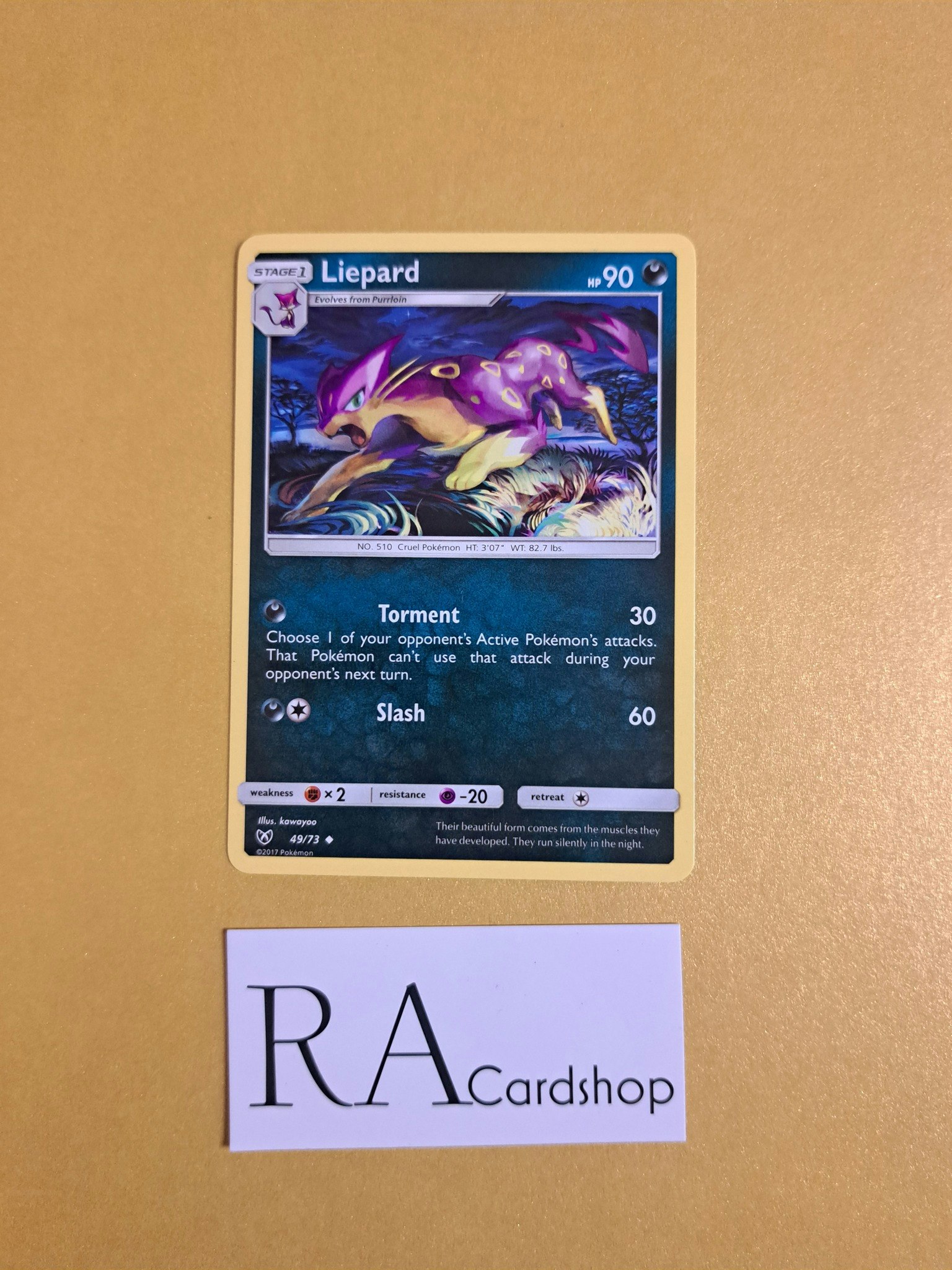 Liepard Uncommon 49/73 Shining Legends Pokemon