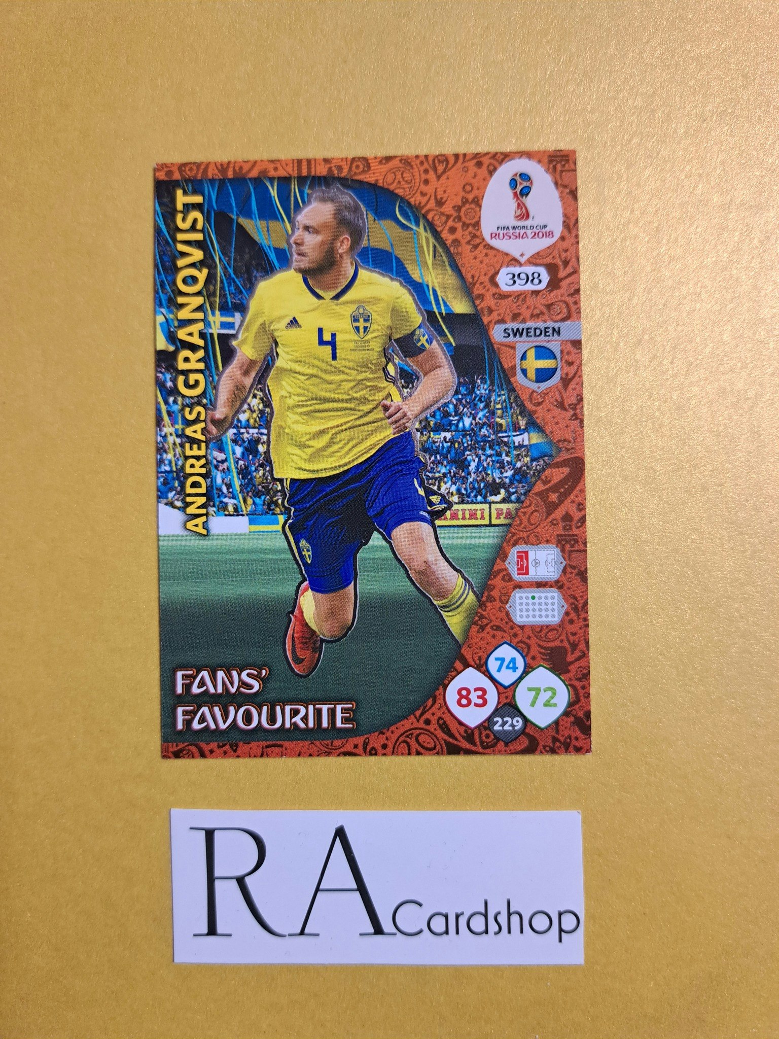Andreas Granqvist Fans Favourite #398 Adrenalyn XL FIFA World Cup Russia