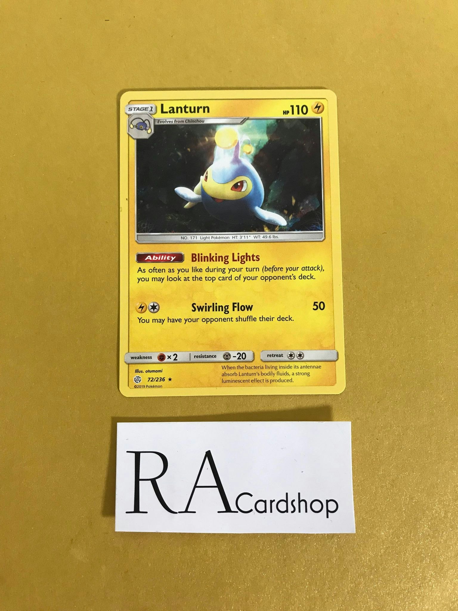 Lanturn Rare 72/236 Cosmic Eclipse Pokemon