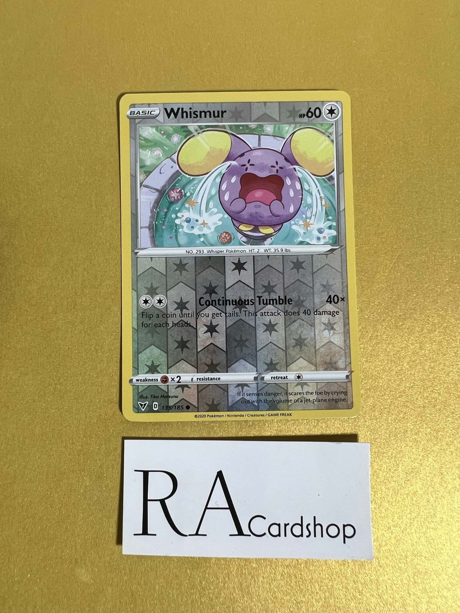 Whismur Reverse Holo Rare 135/185 Vivid Voltage Pokemon