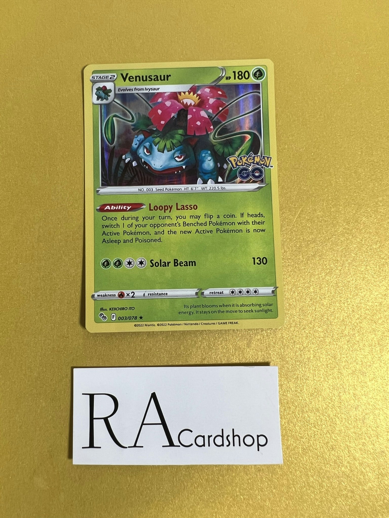 Venesaur Holo Rare 003/078 Pokémon GO Pokémon