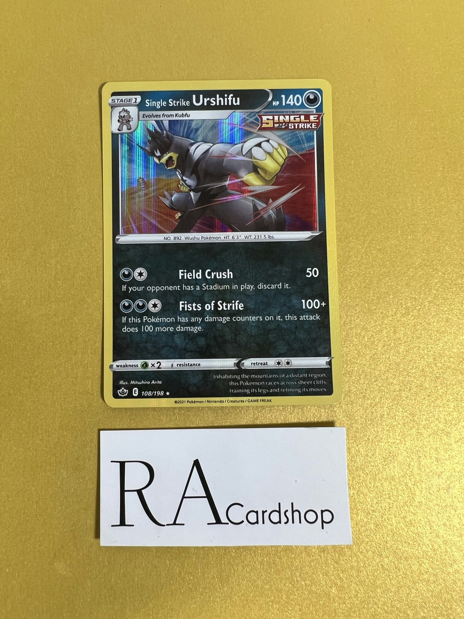 Single Strike Urshifu Holo Rare 108/198 Chilling Reign Pokémon