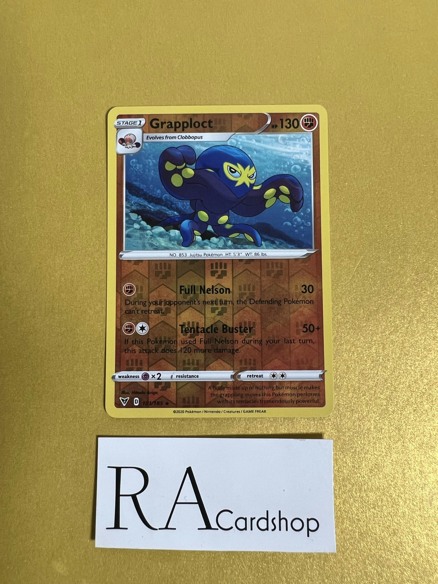 Grapploct Reverse Holo Rare 101/185 Vivid Voltage Pokemon