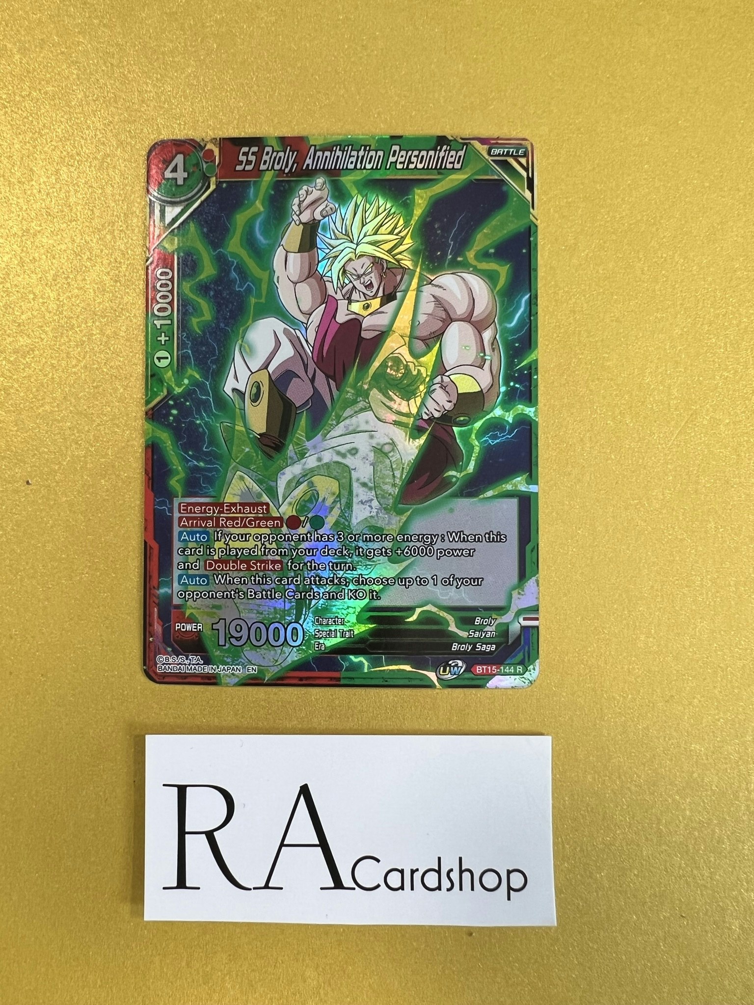 SS Broly, Annihilation Personified BT15-144 Rare Reverse Holo Saiyan Showdown Dragon Ball