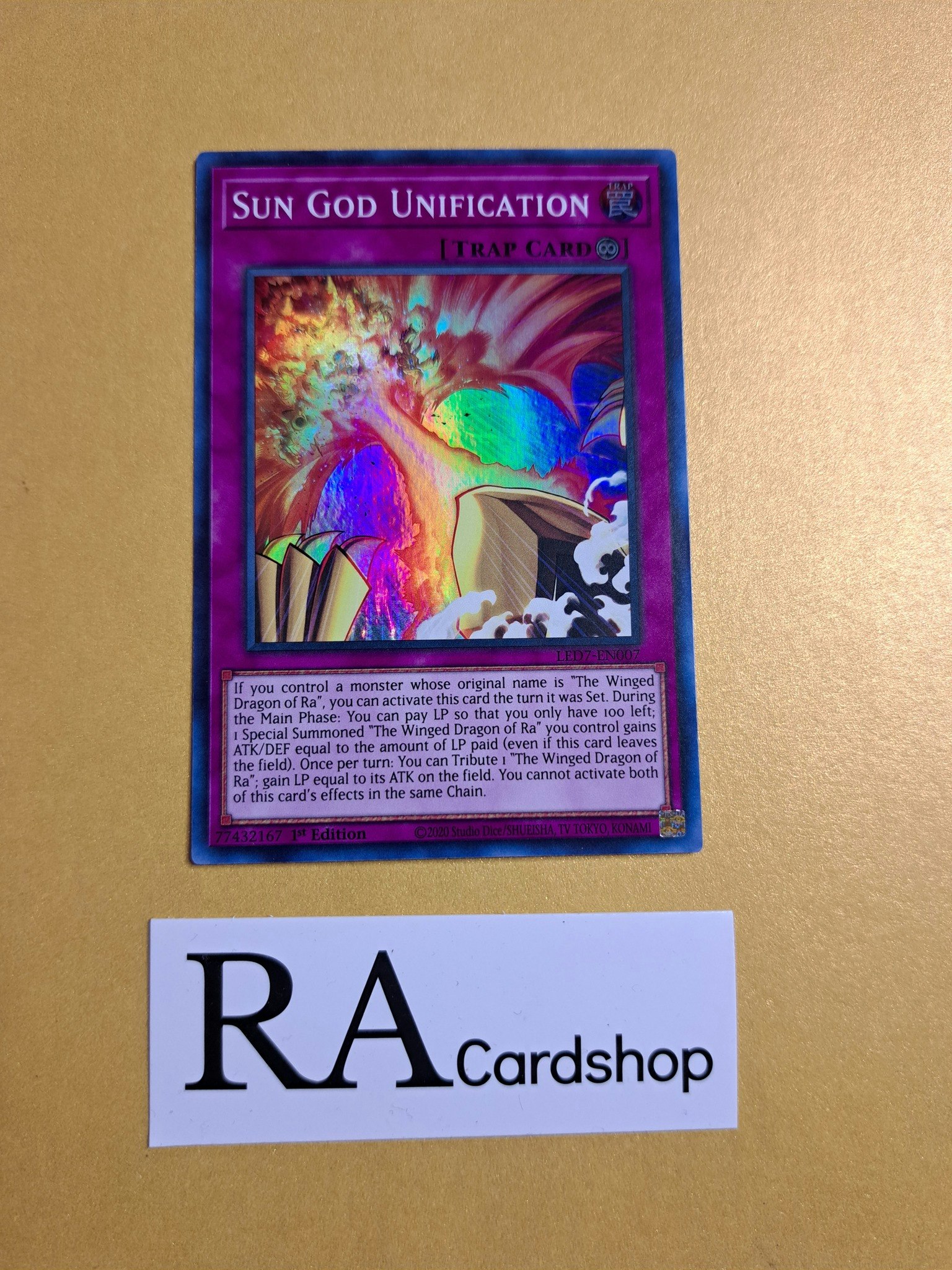 Sun God Unification 1st EDITION EN007 Legendary Duelists: Rage of Ra LED7 Yu-Gi-Oh