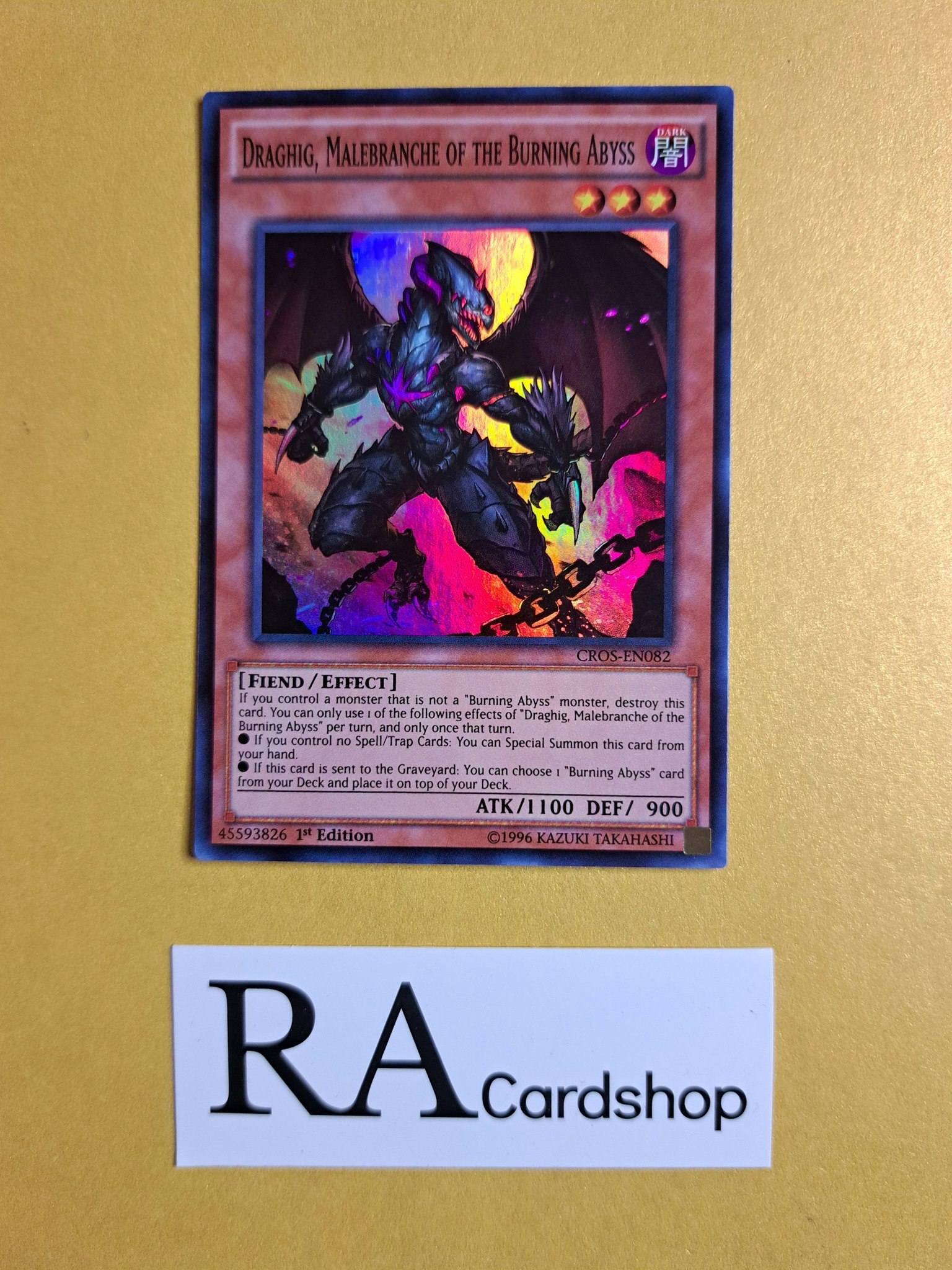 Draghig Malebranche of the Burning Abyss 1st EDITION EN082 Crossed Souls CROS Yu-Gi-Oh