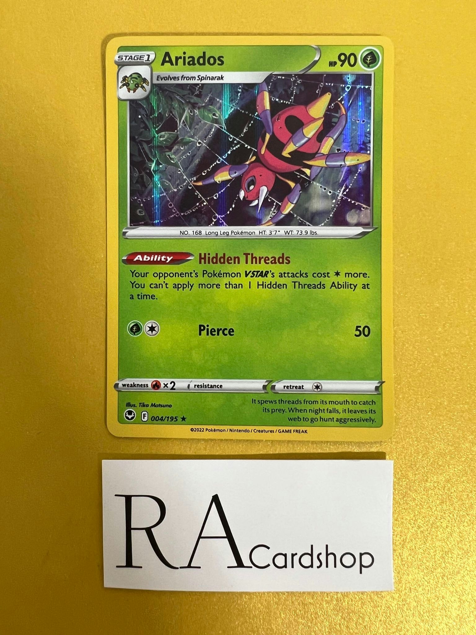 Ariados Holo Rare 004/195 Silver Tempest Pokémon