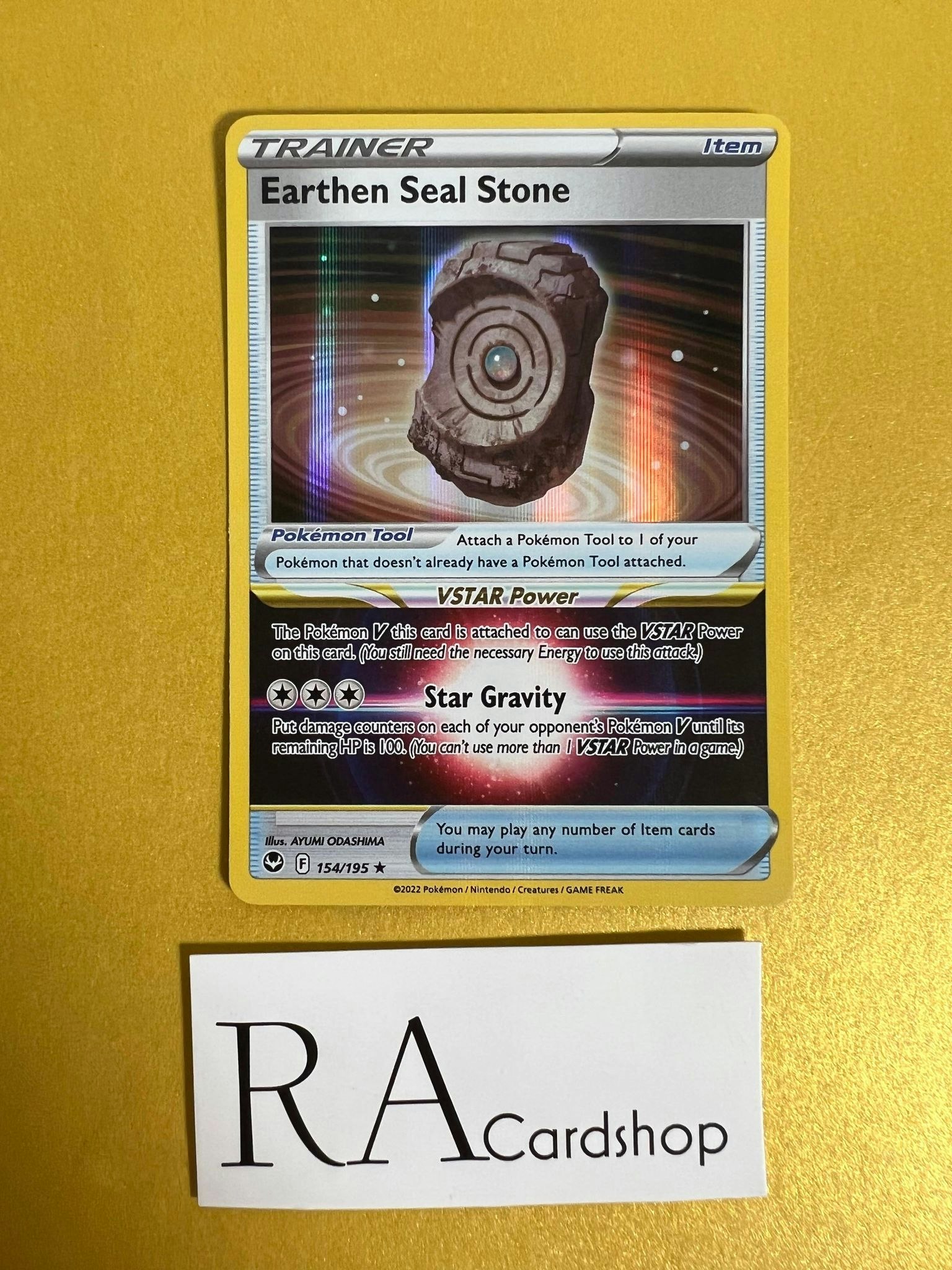 Earthen Seal Stone Holo Rare 154/195 Silver Tempest Pokémon