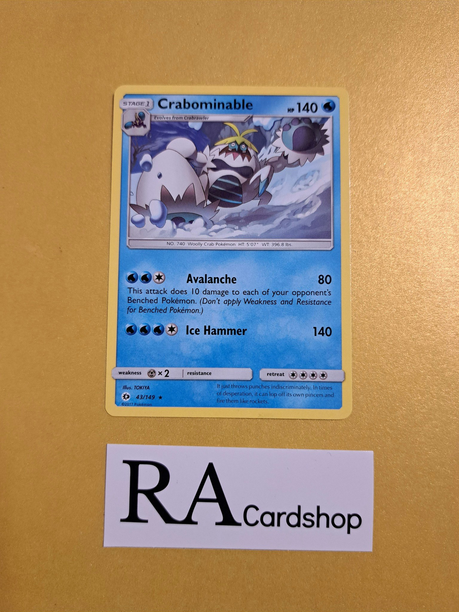 Crabominable Rare 43/149 Sun & Moon Pokemon