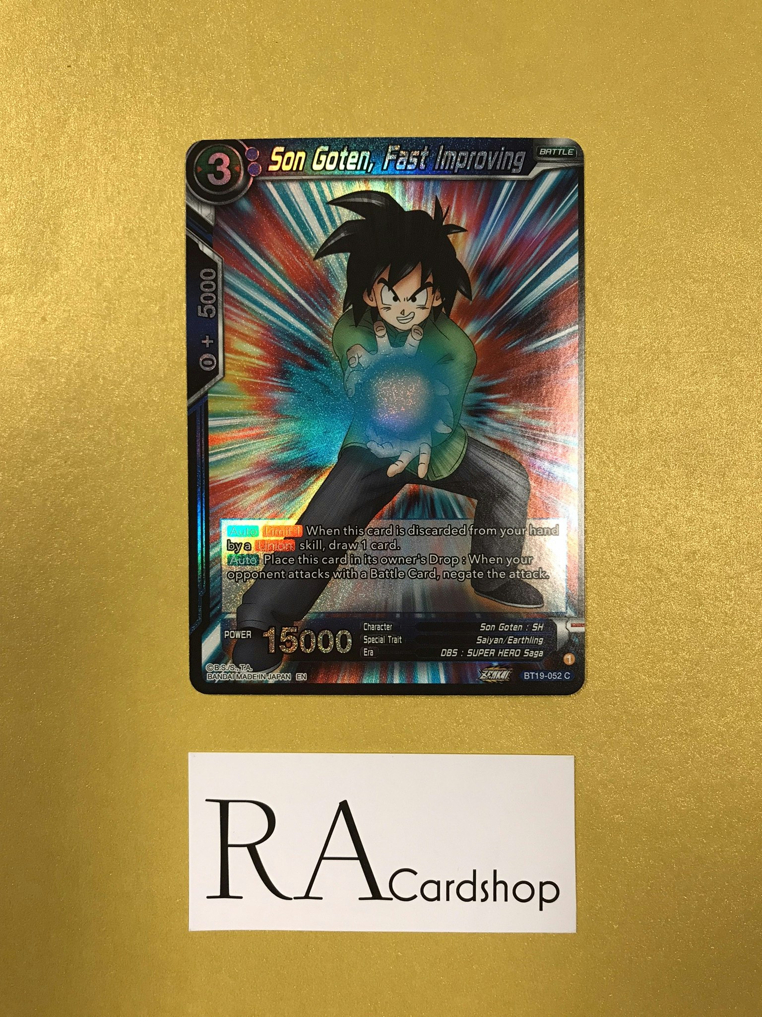 Son Goten, Fast Improving Reverse Holo Common BT19-052 Fighter's Ambition Dragon Ball