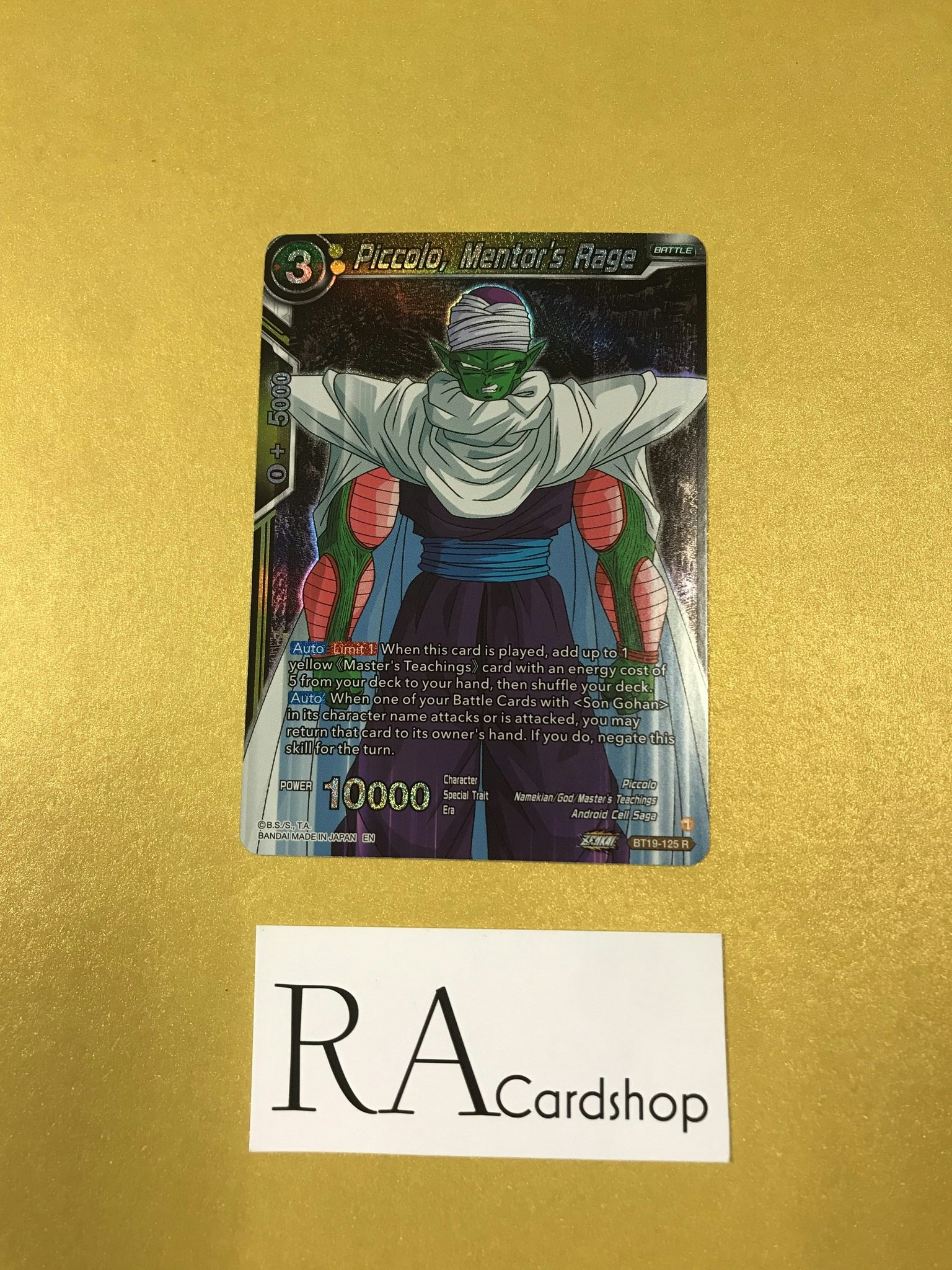 Piccolo, Mentor's Rage Reverse Holo Rare BT19-125 Fighter's Ambition Dragon Ball