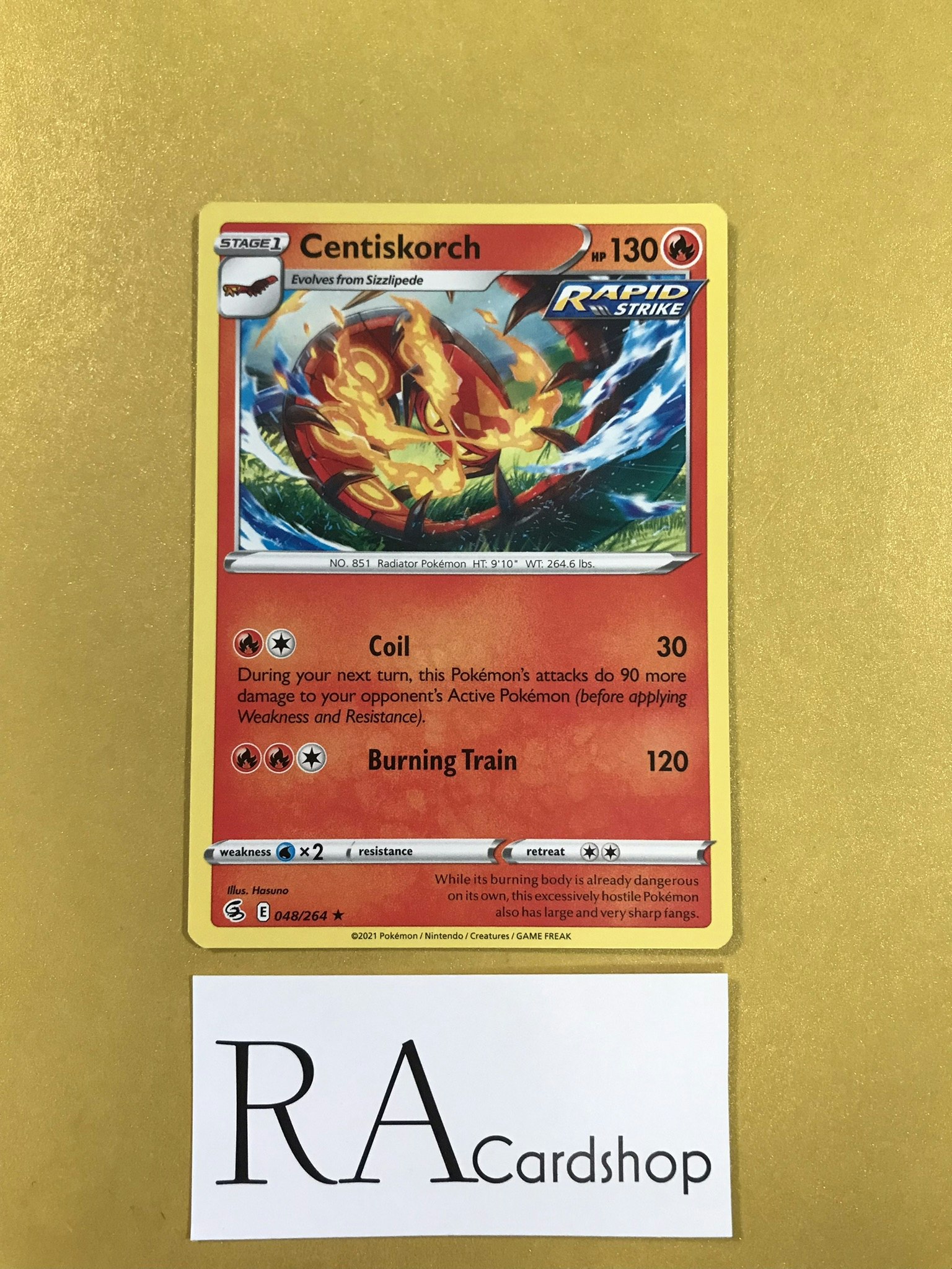 Centiskorch Rare 048/264 Fusion Strike Pokemon