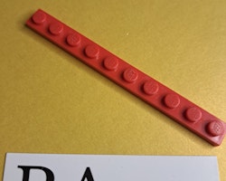 4477 Plate 1 x 10 Röd Lego