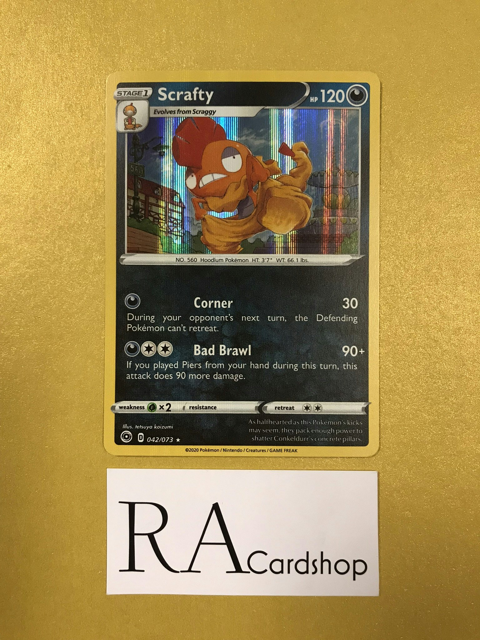 Scrafty Holo Rare 042/073 Champions Path Pokémon