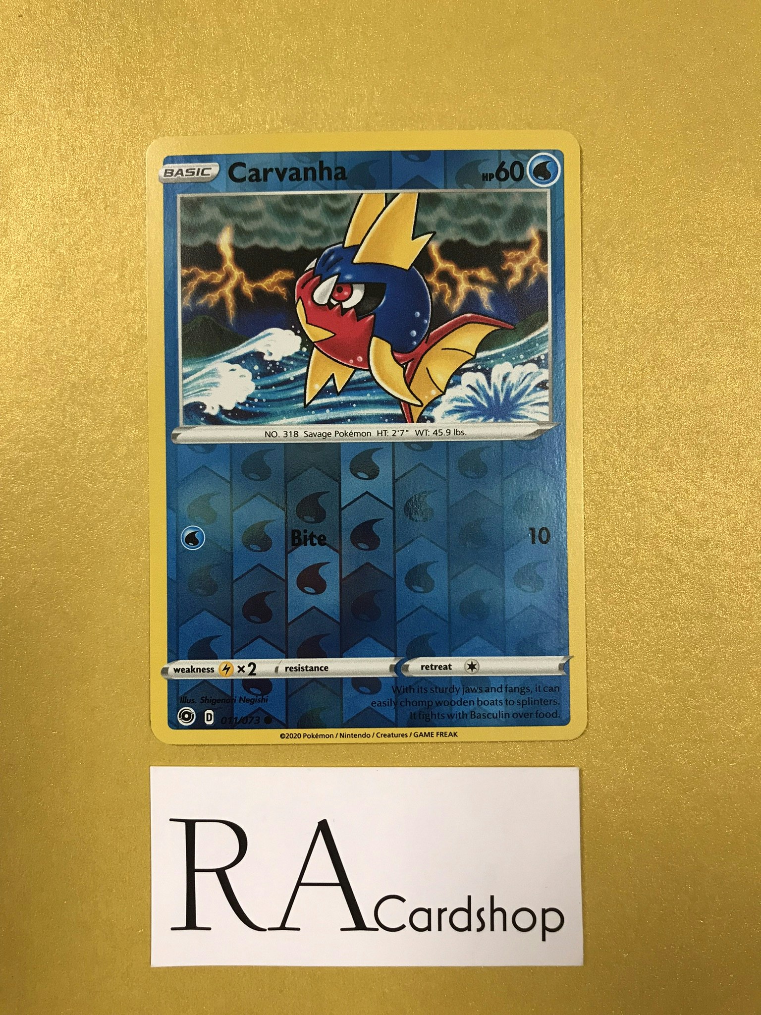 Carvanha Reverse Holo Common 011/073 Champions Path Pokémon