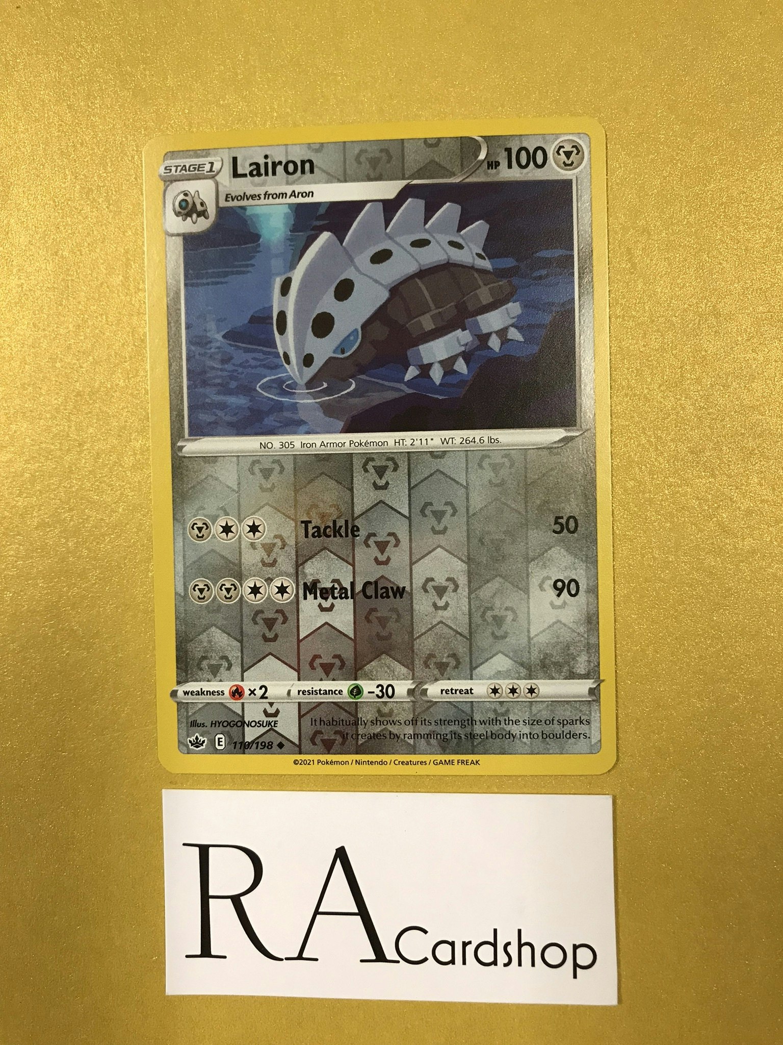 Lairon Reverse Holo Uncommon 110/198 Chilling Reign Pokémon