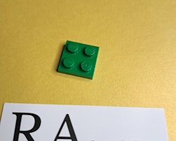 3022 Plate 2 x 2 Mördk Grön Lego
