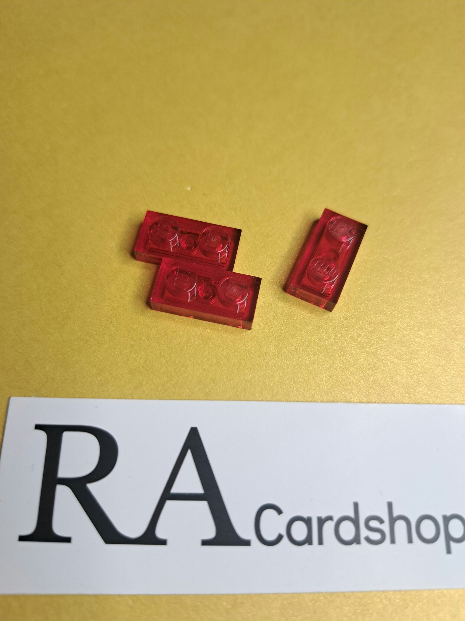3023 Plate 1 x 2 Transparent Red Lego