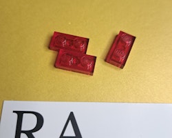 3023 Plate 1 x 2 Transparent Red Lego
