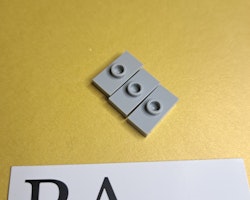 15573 Plate, Modified 1 x 2 with 1 Stud with Groove and Bottom Stud Holder (Jumper) Light Grey Lego