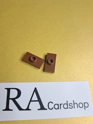 15573 Plate, Modified 1 x 2 with 1 Stud with Groove and Bottom Stud Holder (Jumper) Brown Lego