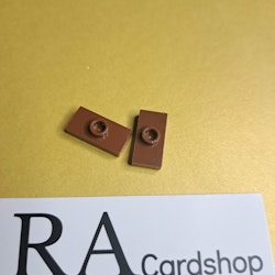 15573 Plate, Modified 1 x 2 with 1 Stud with Groove and Bottom Stud Holder (Jumper) Brown Lego
