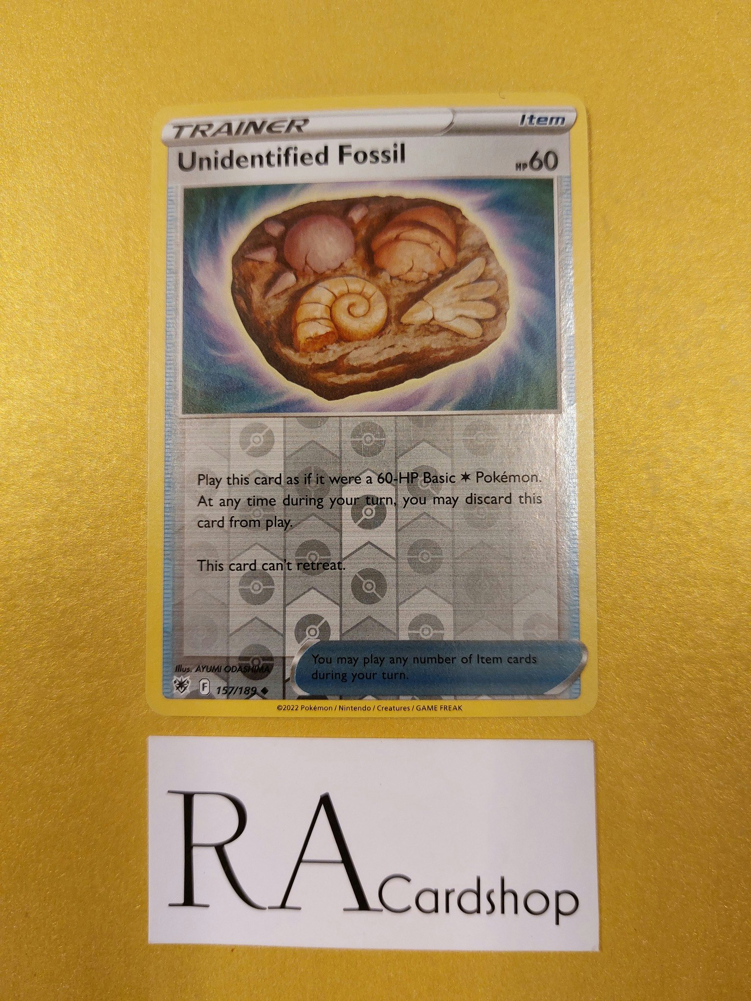 Unidentified Fossil Reverse Holo Uncommon 157/189 Astral Radiance Pokemon
