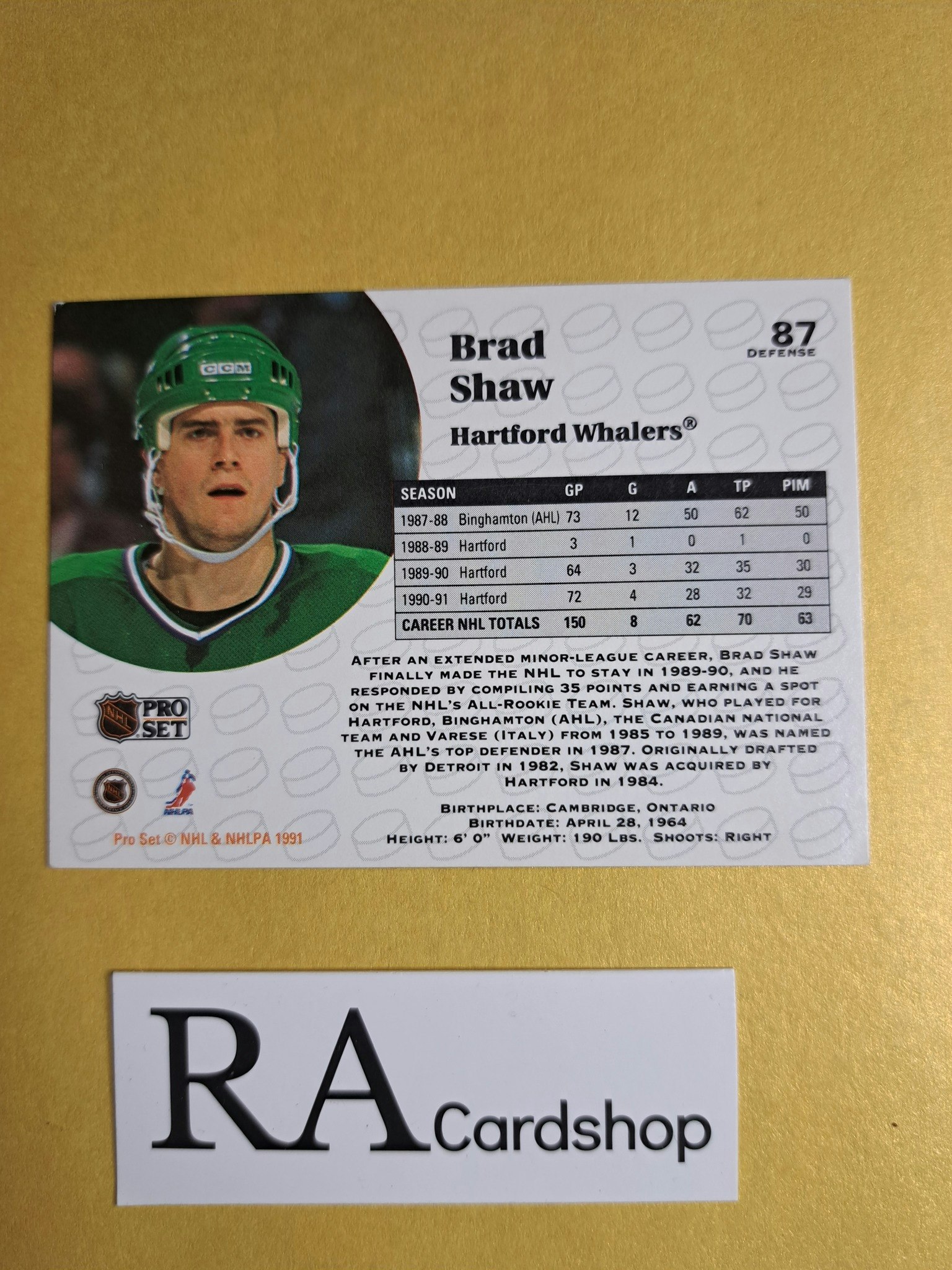 Brad Shaw 91-92 Pro Set #87 NHL Hockey