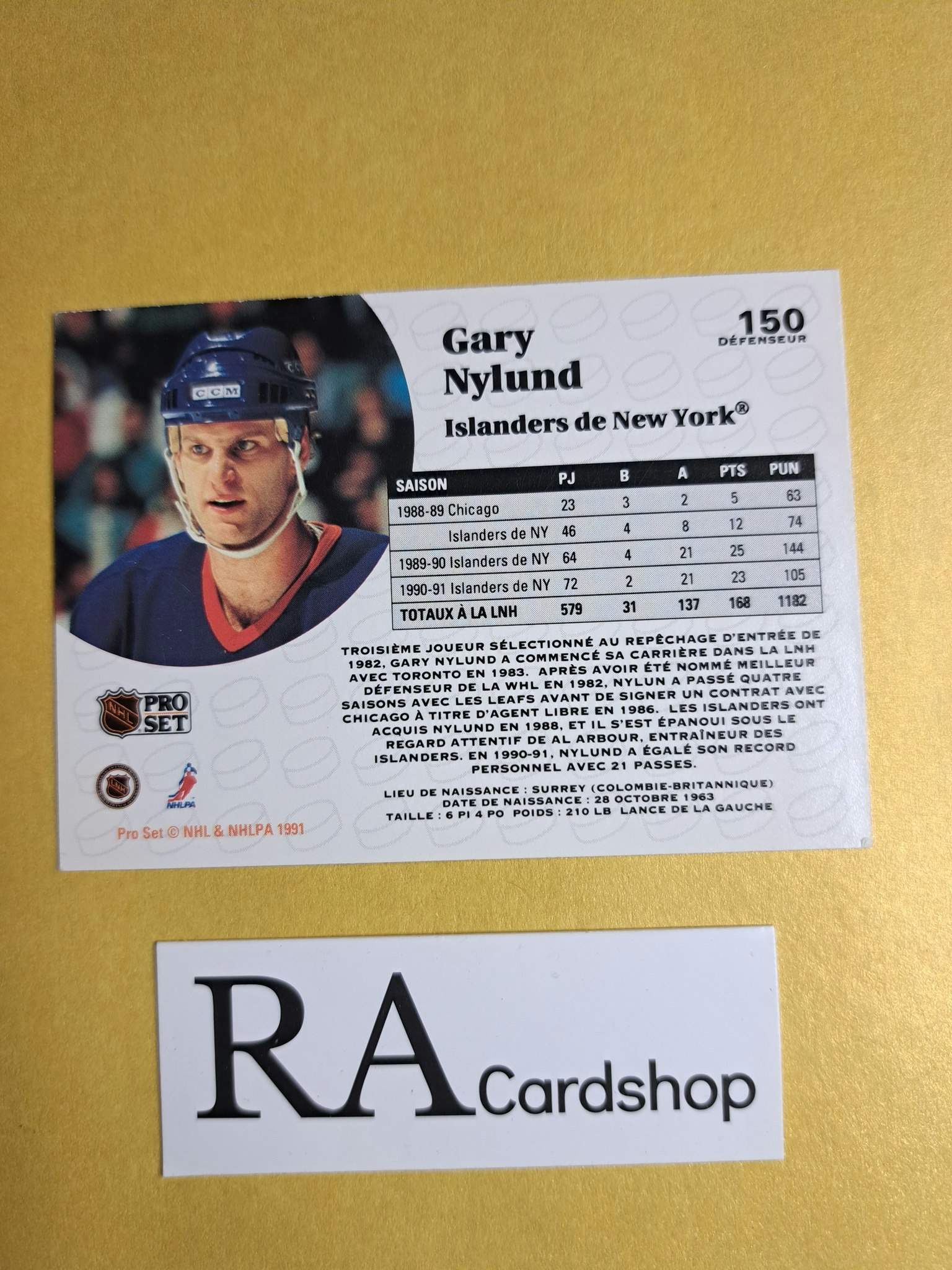 Gary Nylund 91-92 Pro Set #150 NHL Hockey