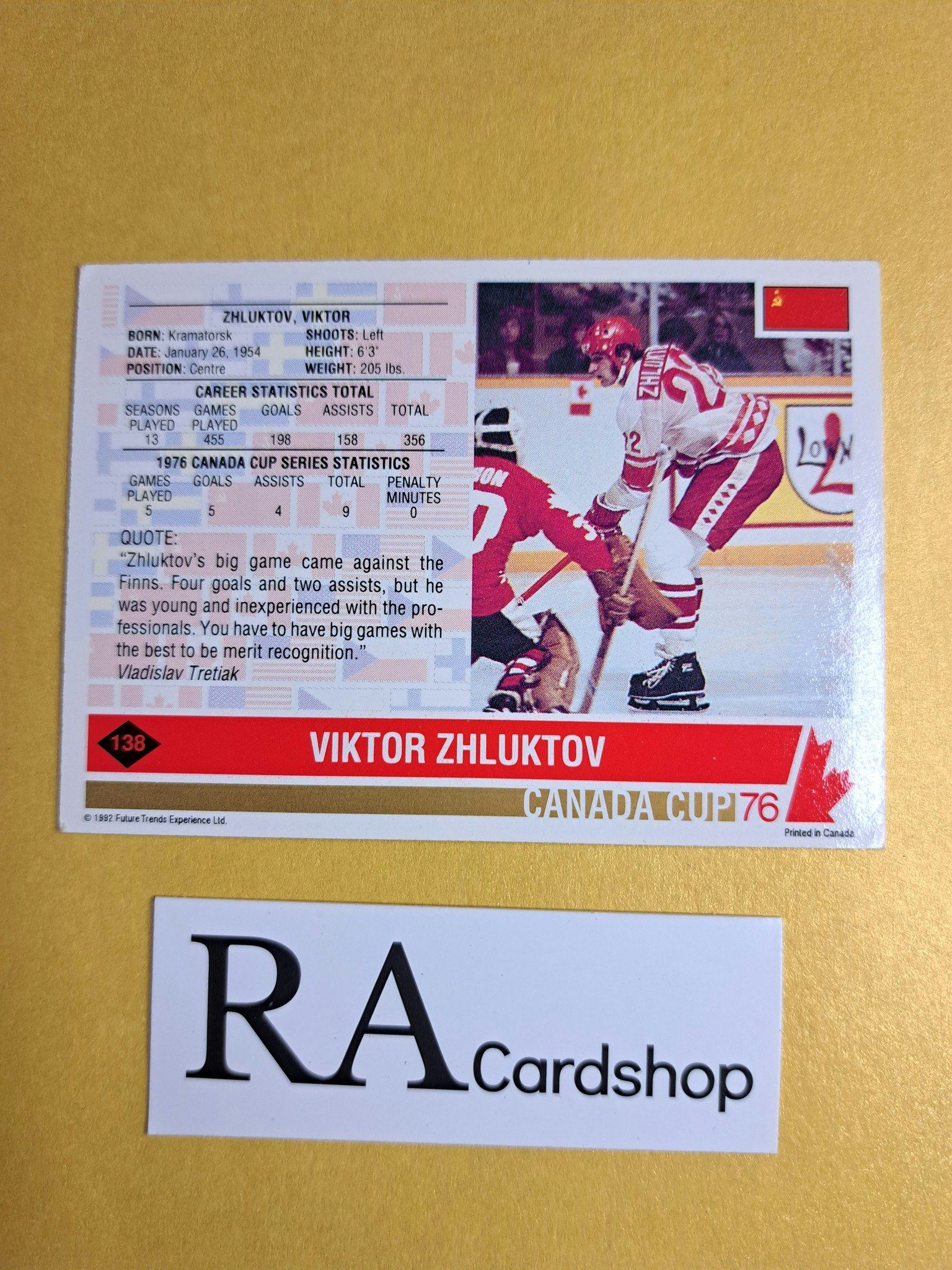 Viktor Zhluktov (2) 1992-93 Future Trends '76 Canada Cup #138