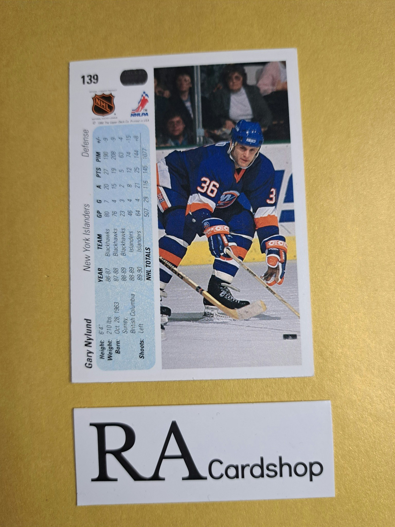 Gary Nylund 90-91 Upper Deck #139 NHL Hockey
