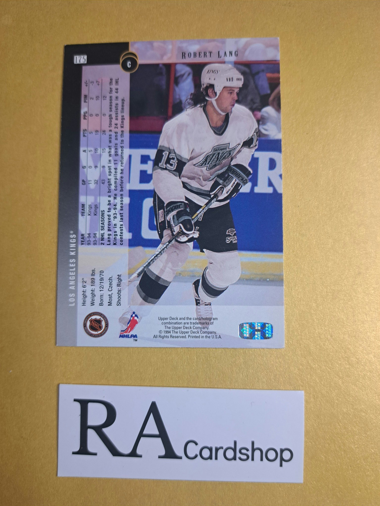 Robert Lang (2) 94-95 Upper Deck #175 NHL Hockey