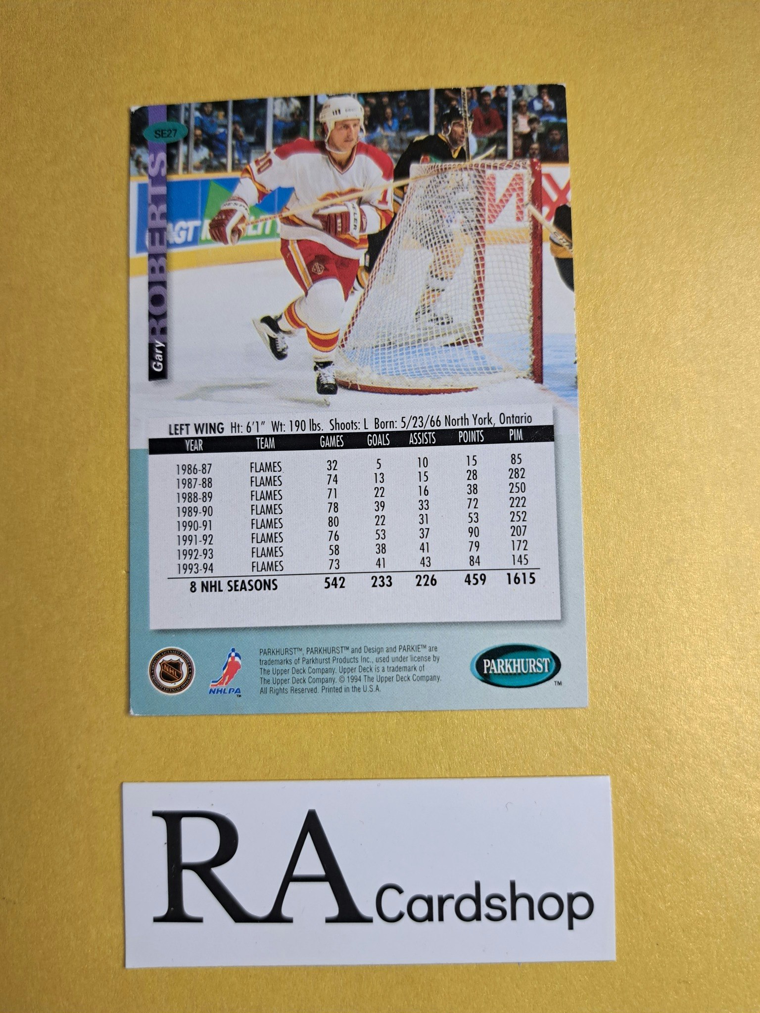 Gary Roberts (1) 93-94 Parkhurst SE #SE27 NHL Hockey