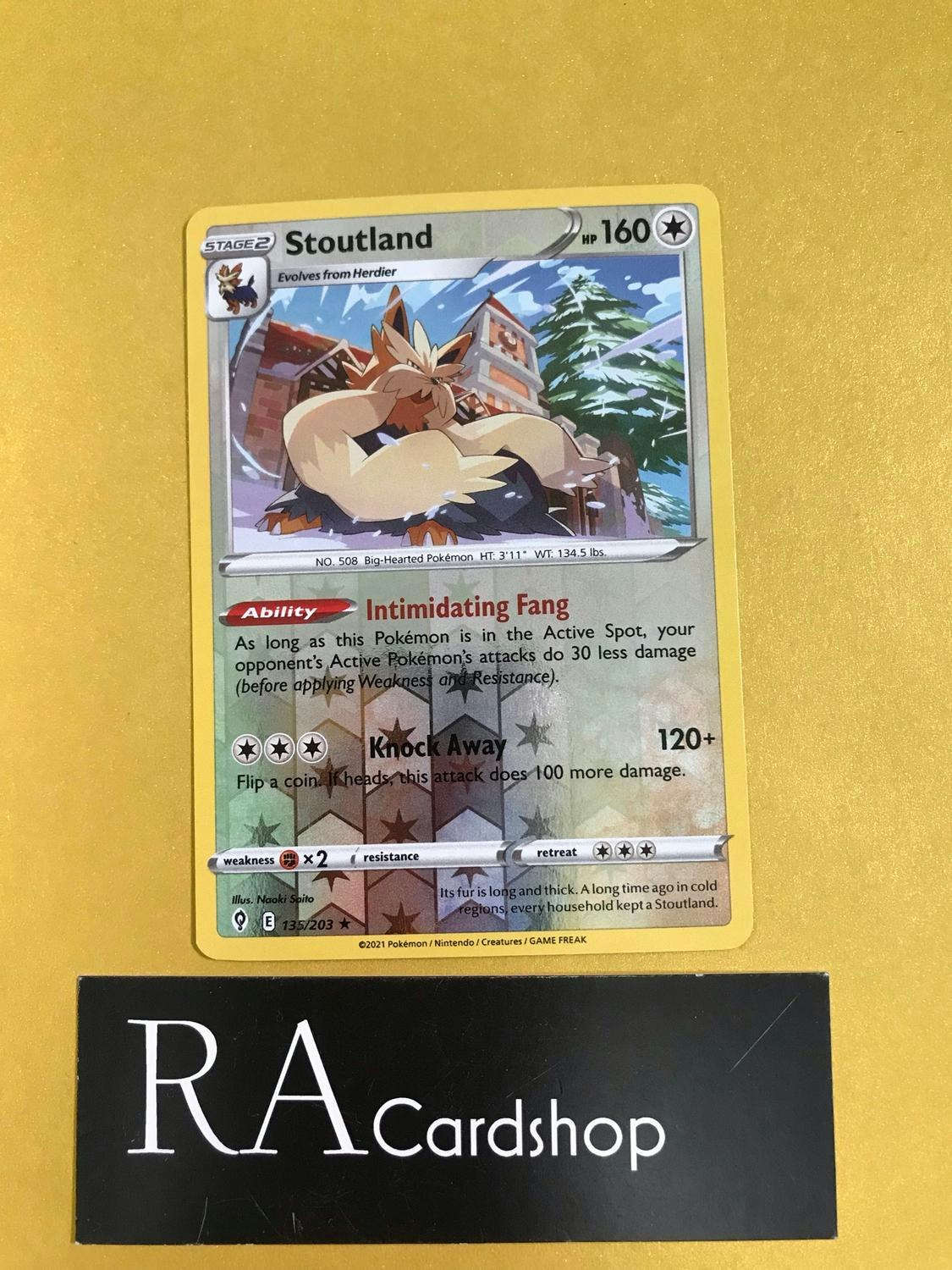 Stoutland Reverse Holo Rare 135/203 Evolving Skies Pokemon