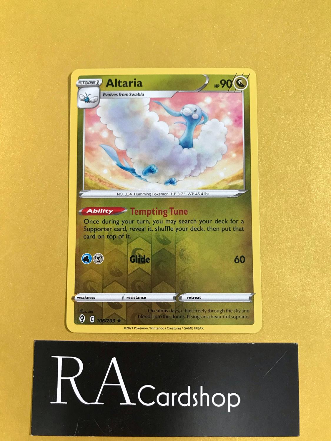 Altaria Reverse Holo Rare 106/203 Evolving Skies Pokemon