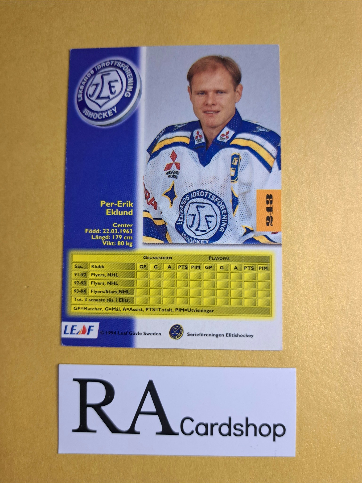 Per-Erik Eklund 94-95 #243 Leaf SHL Hockey