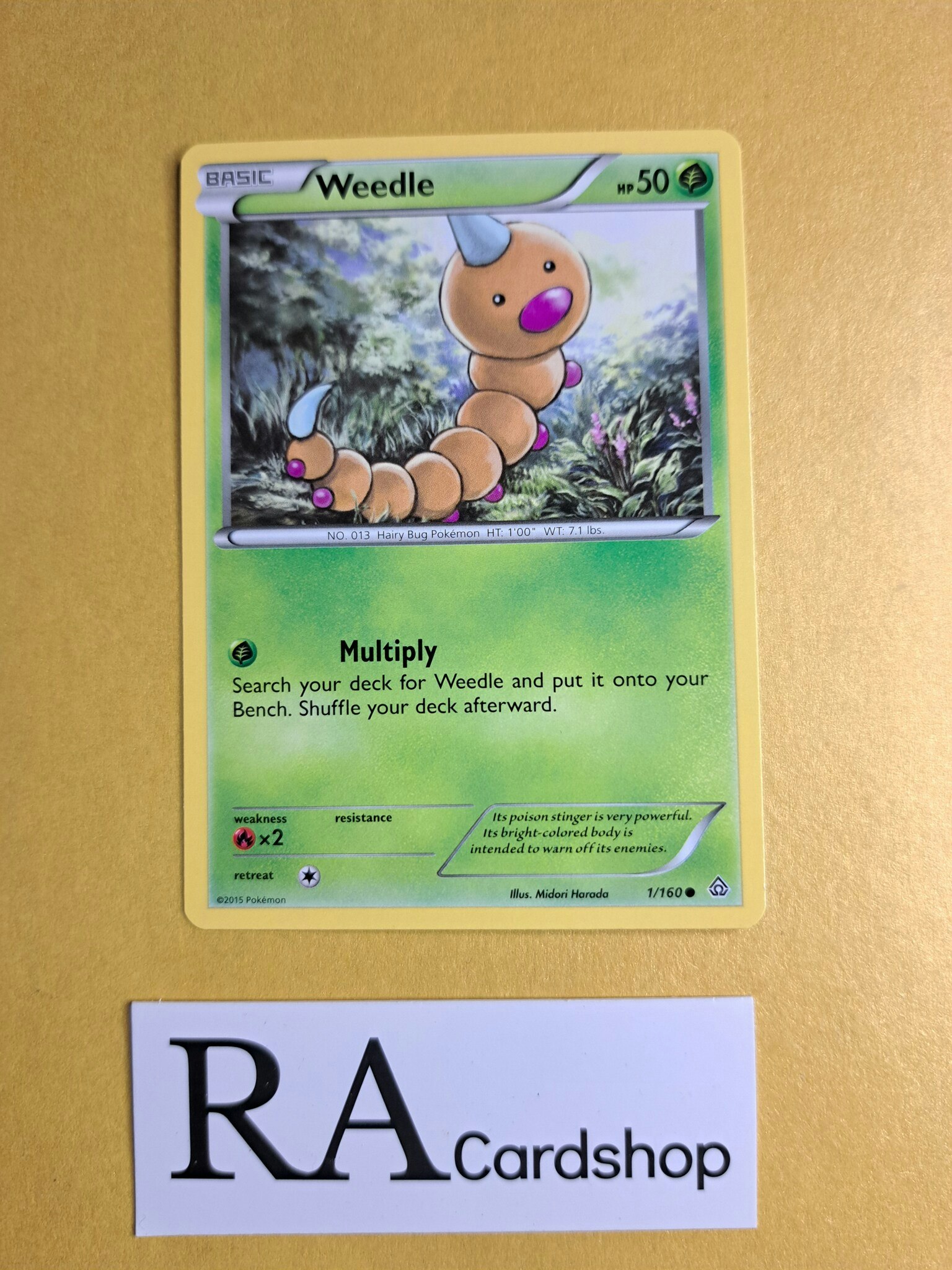 Weedle Common 1/160 Primal Clash Pokemon