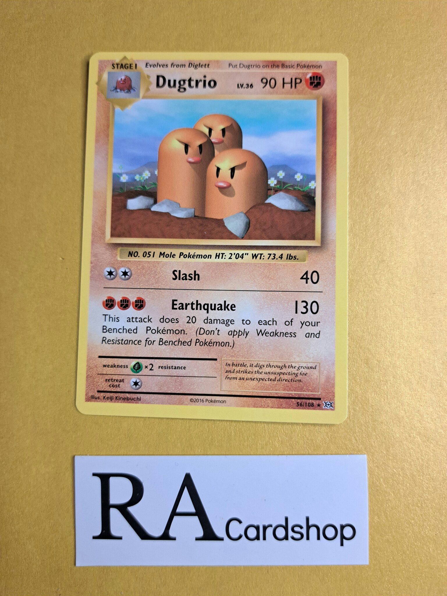 Dugtrio Rare 56/108 Evolutions Pokemon