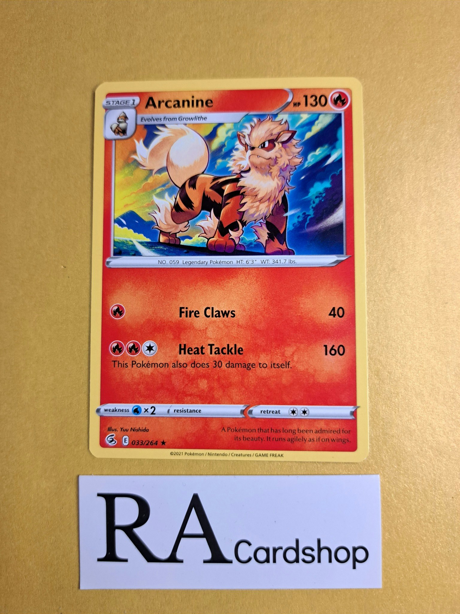 Arcanine Rare 033/264 Fusion Strike Pokemon