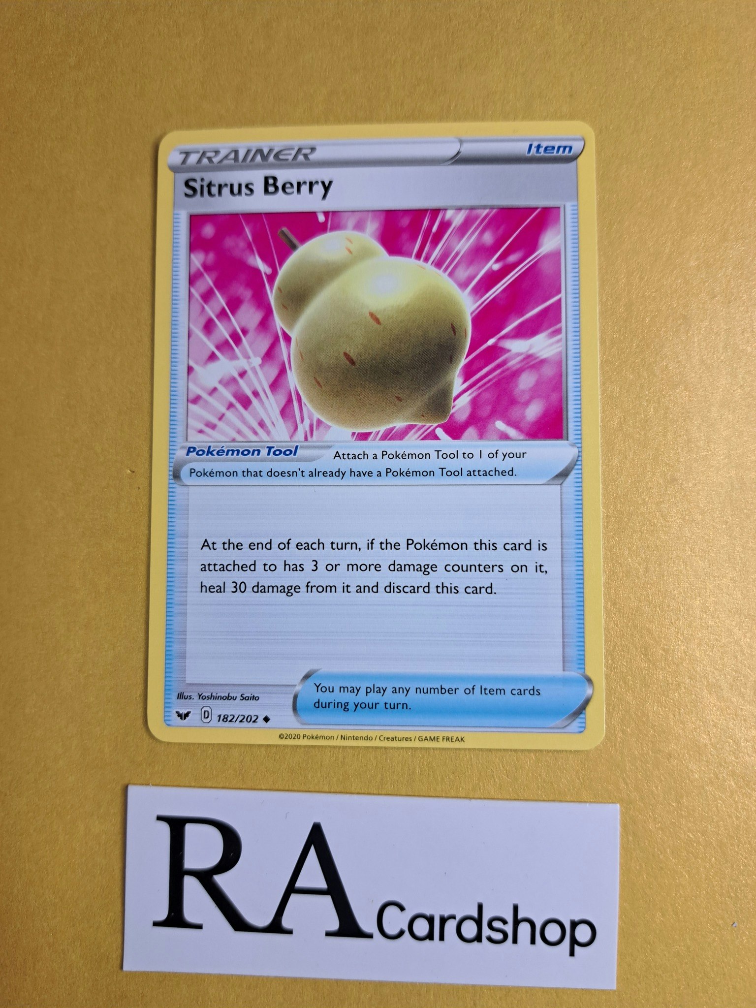Sitrus Berry Uncommon 182/202 Sword and Shield Pokemon