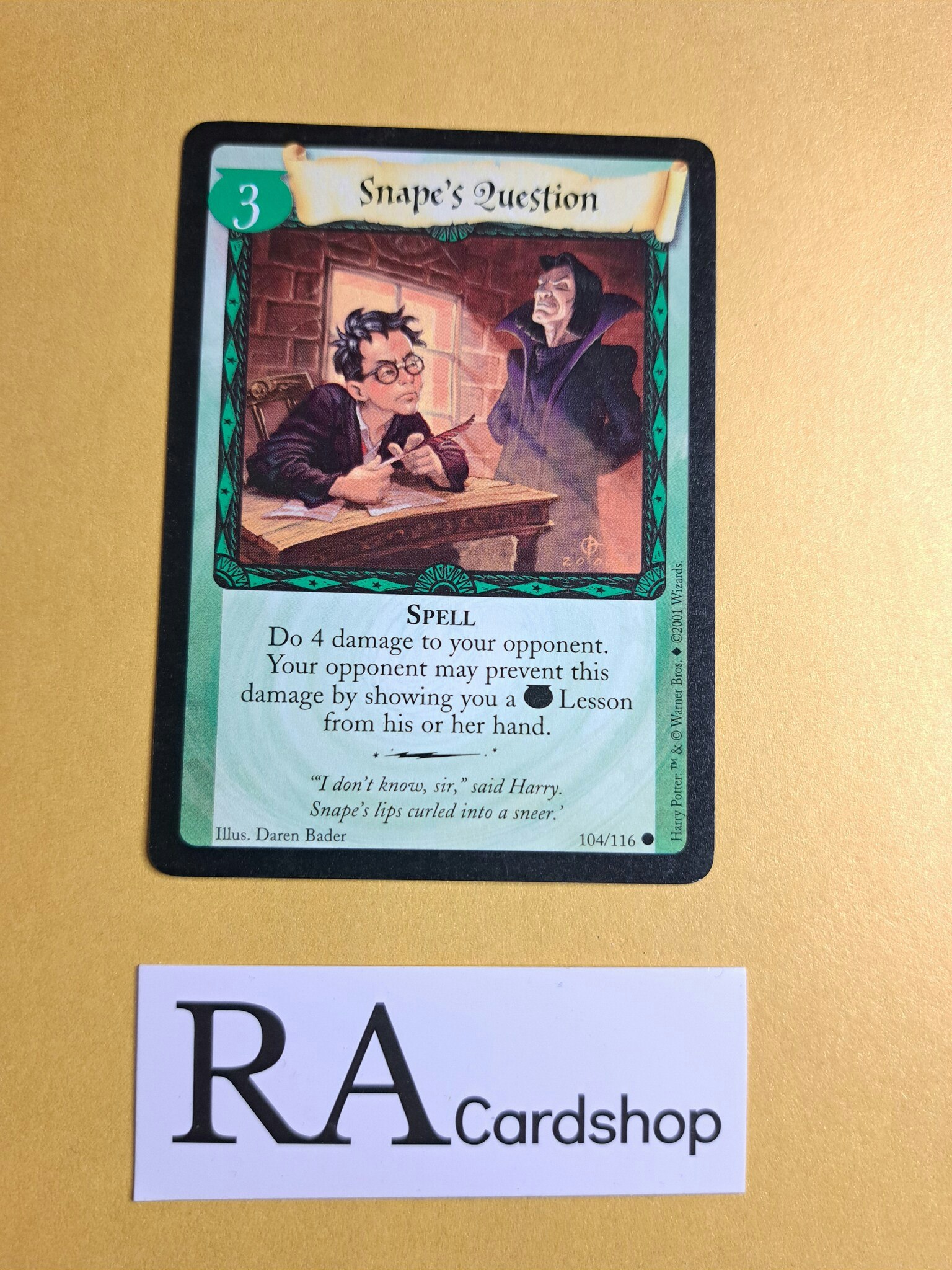 Snapes Question Common 104/116 Harry Potter Trading Card Game 2001